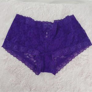 Aerie Lace Boyfriend Boybrief Panty- Indigo Purple- Size Extra Small